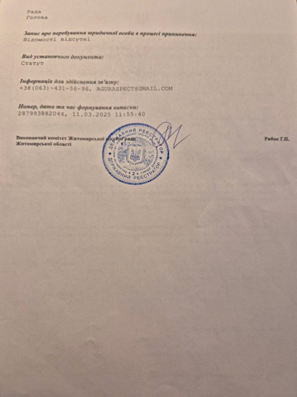 Витяг з Єдиного державного реєстру юридичних осіб України | Адвокат із сімейного та цивільного права | Лук’янчук Юрій Віталійович
